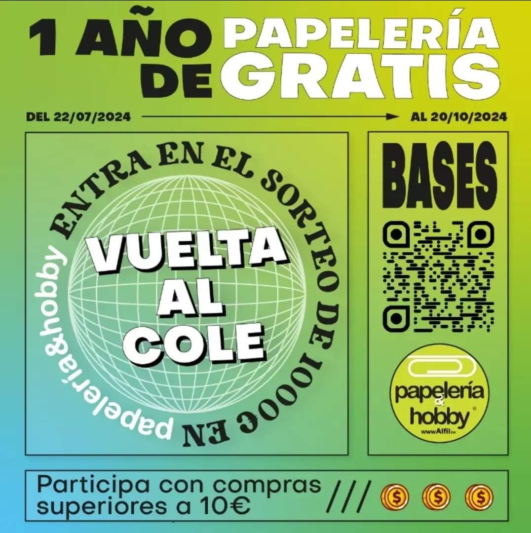 1Año papelería GRATIS