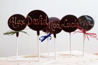 Piruletas personalizadas de chocolate BIO
